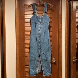 Vintage denim overall dress